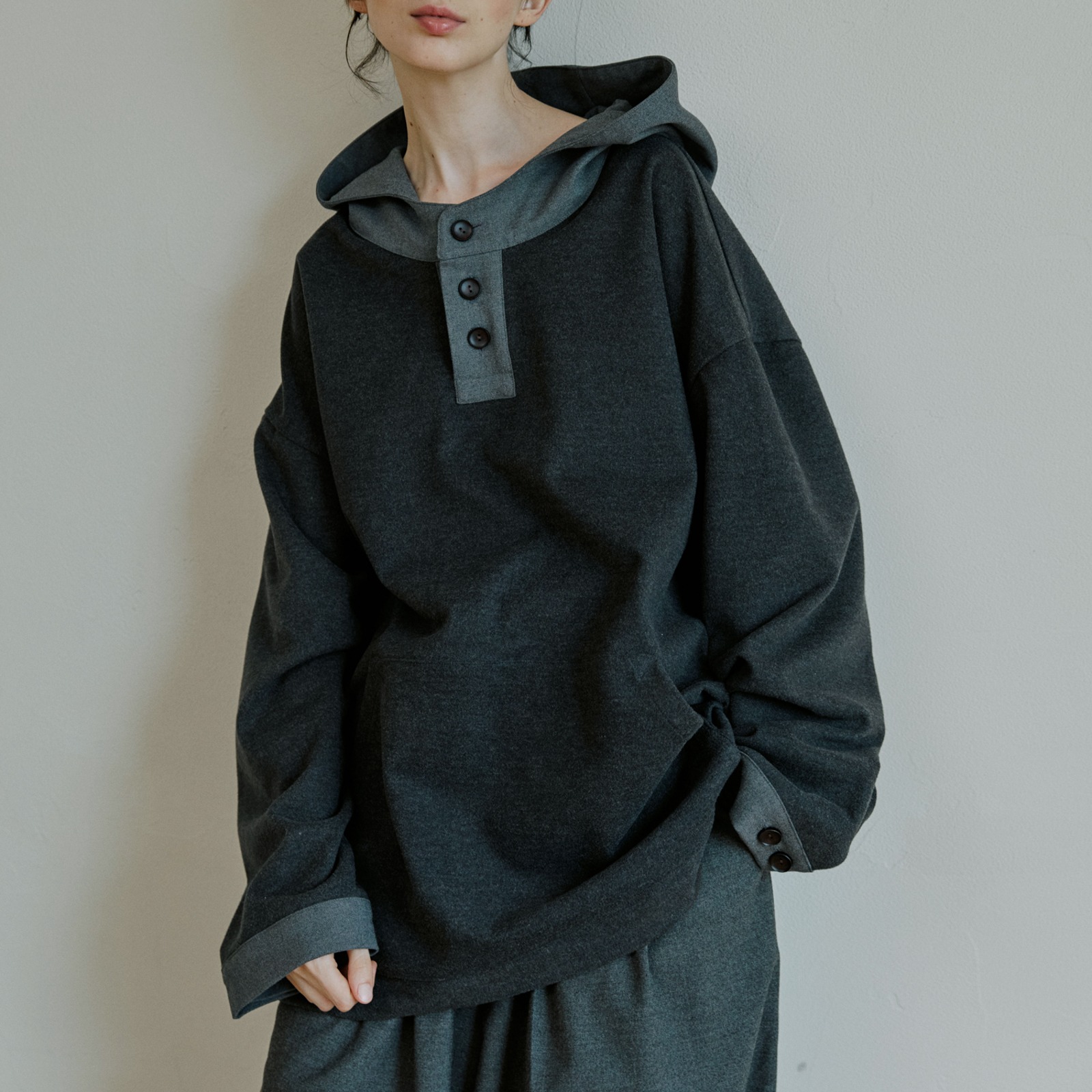 unisex two color hood gray [2color]