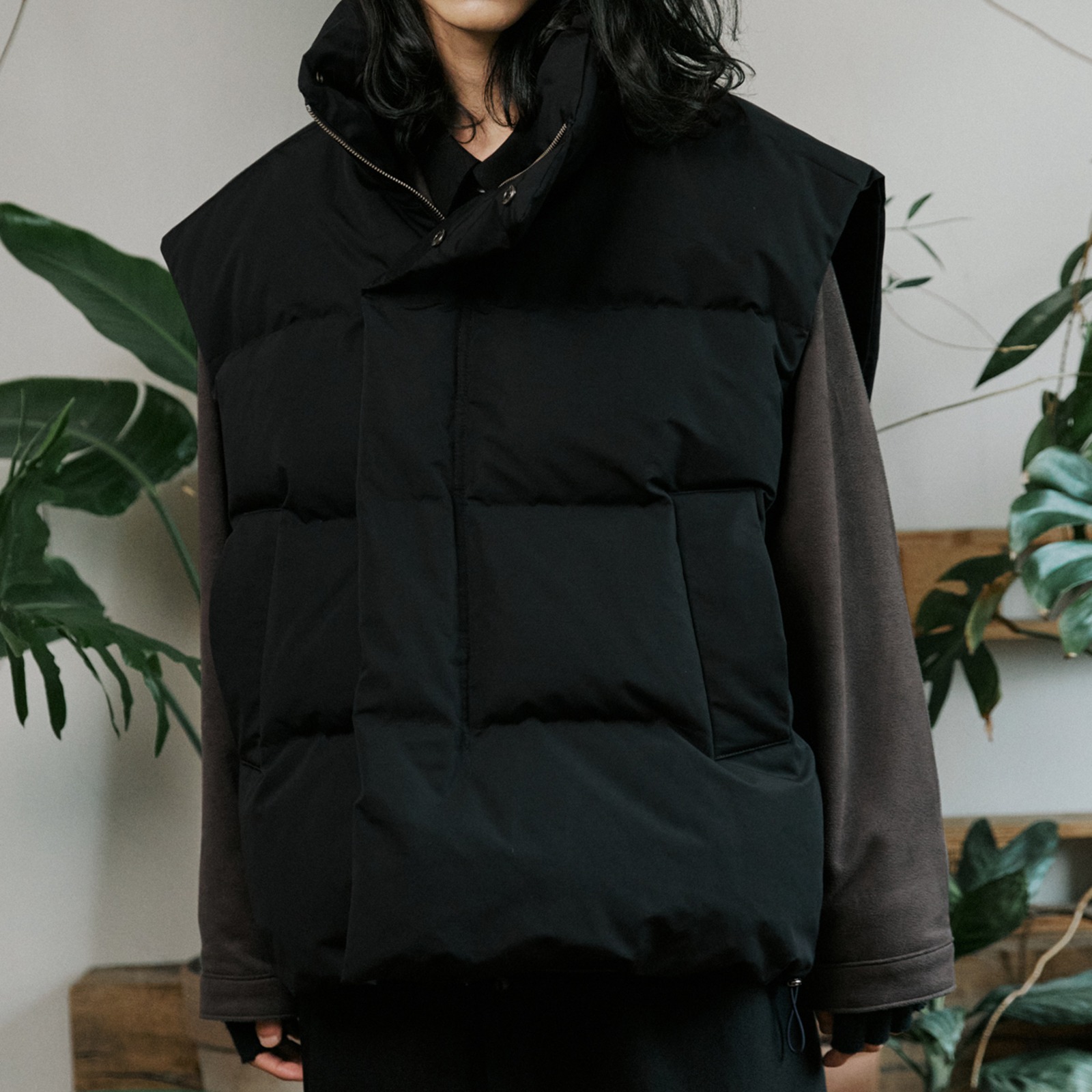 unisex goosedown vest black [ 3color ]