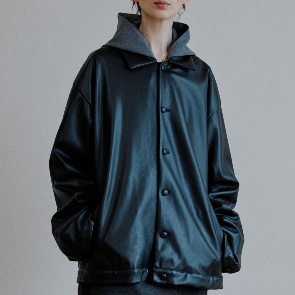 unisex reather jacket black [3color]