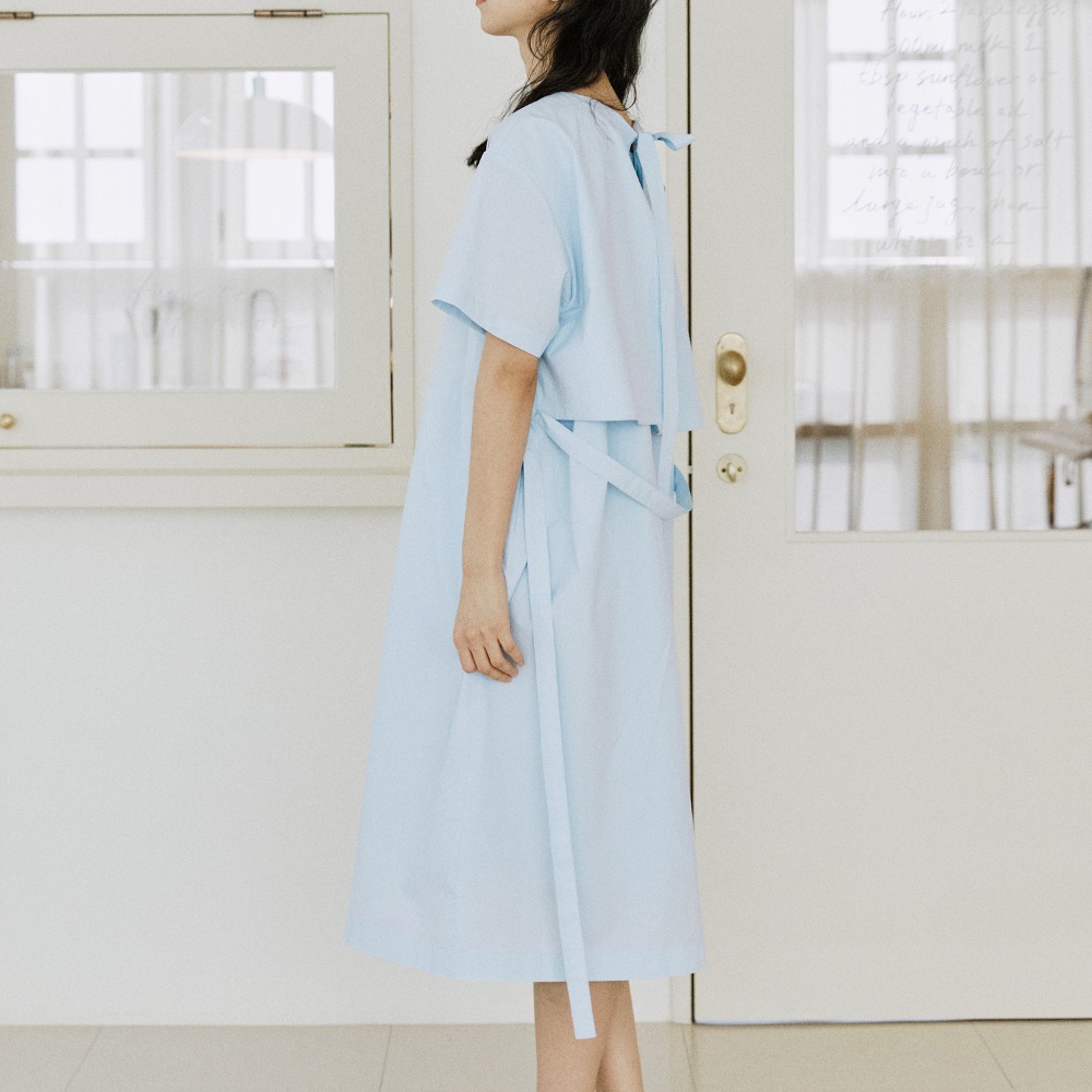 layered ribbon onepiece sky blue [3color]