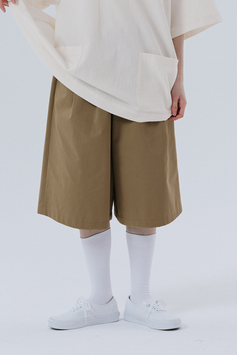 unisex bermuda pants beige [4color]