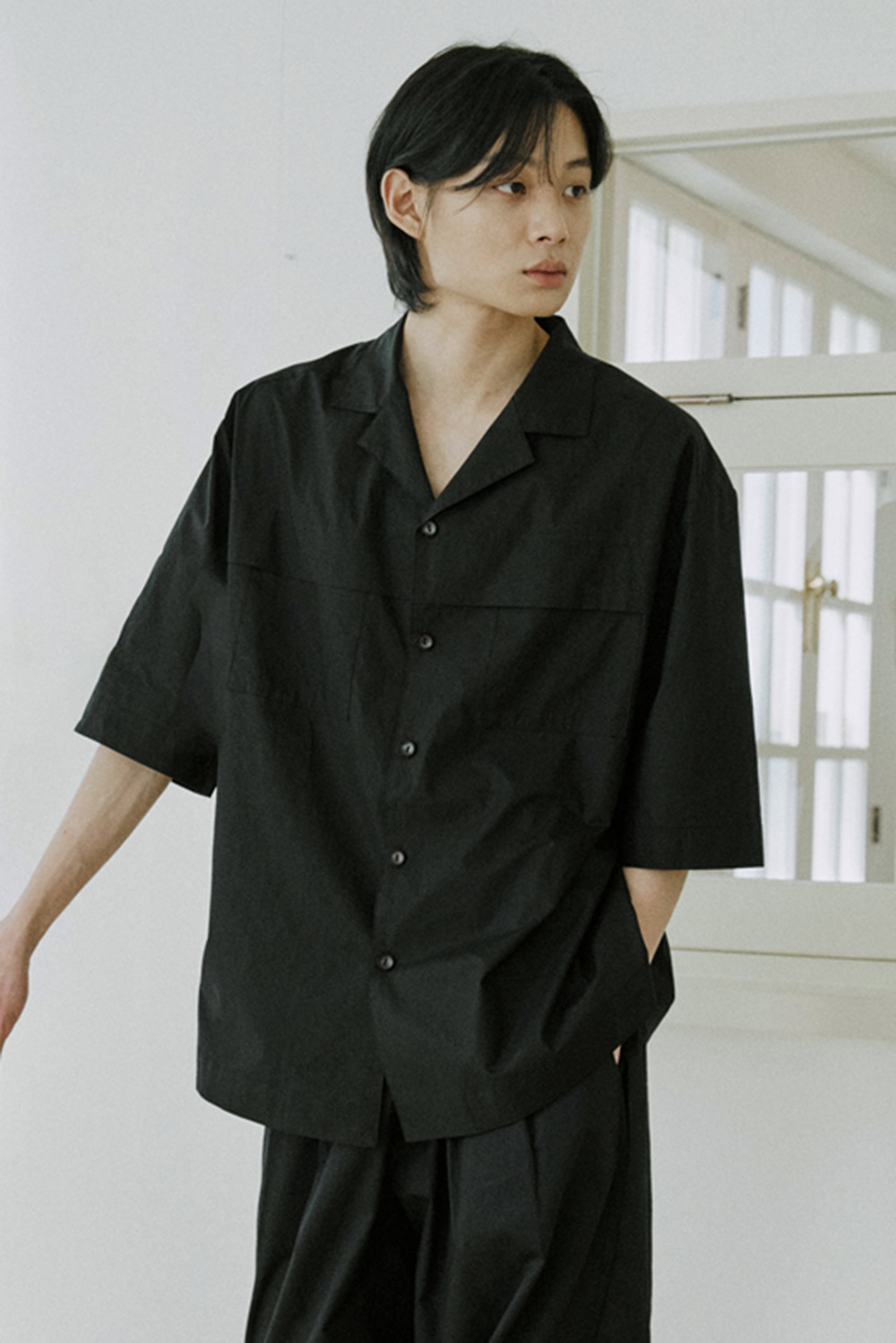 unisex folding shirts black [3color]