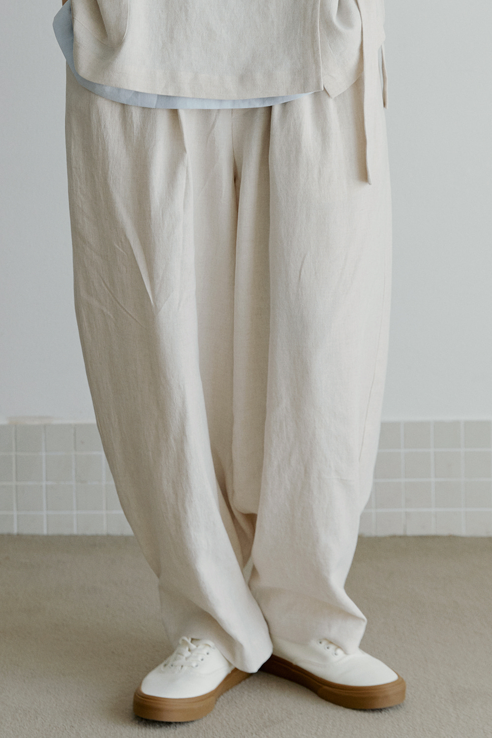 unisex tap pants beige [3color]