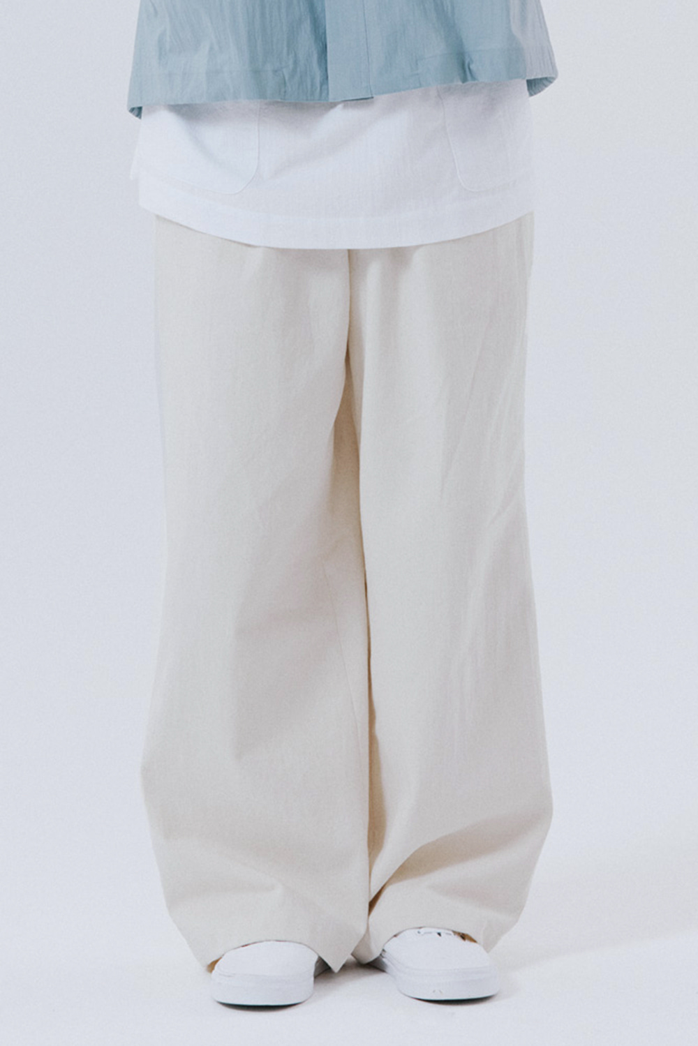 unisex straight pants cream [2color]