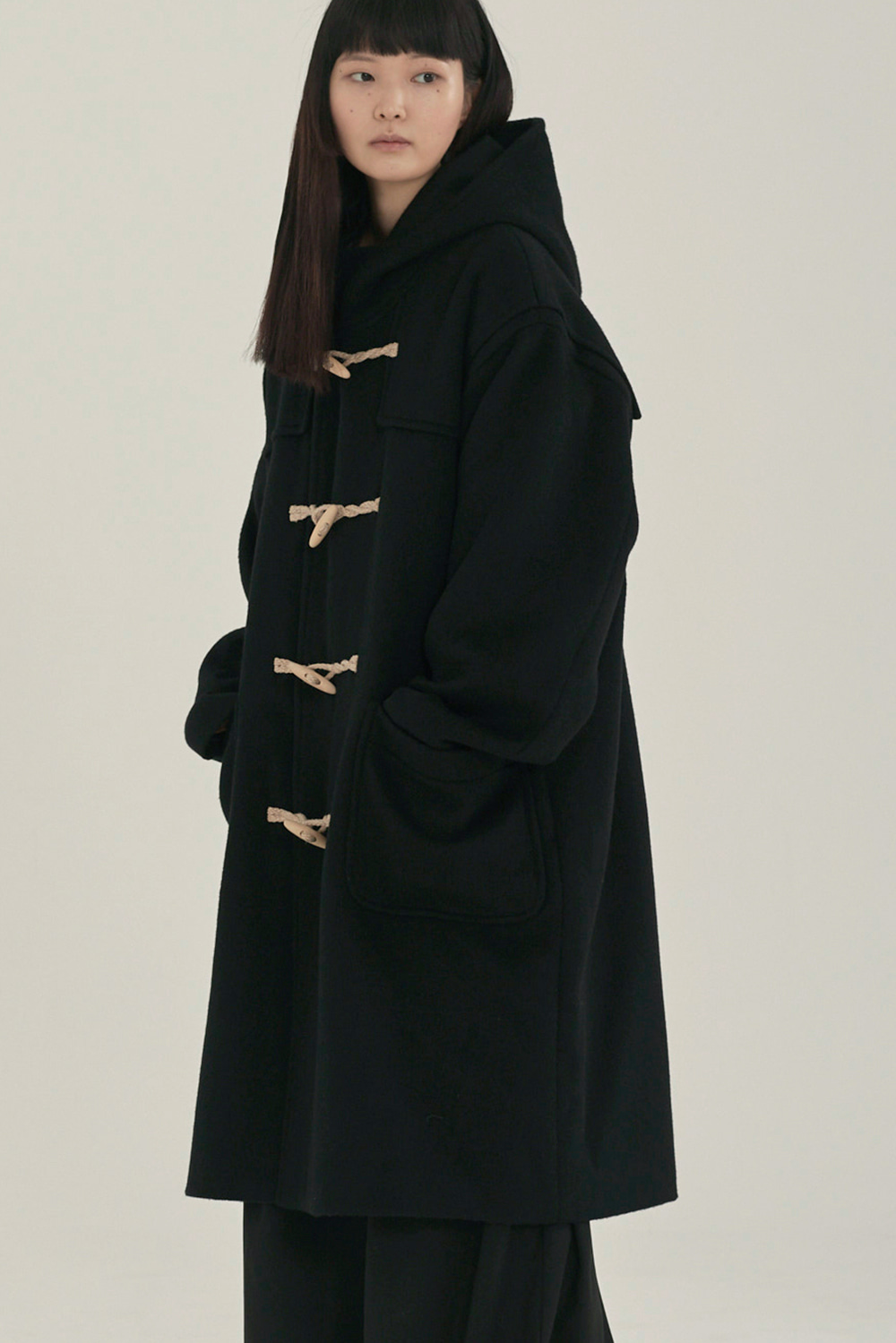 unisex duffle coat black [3color]